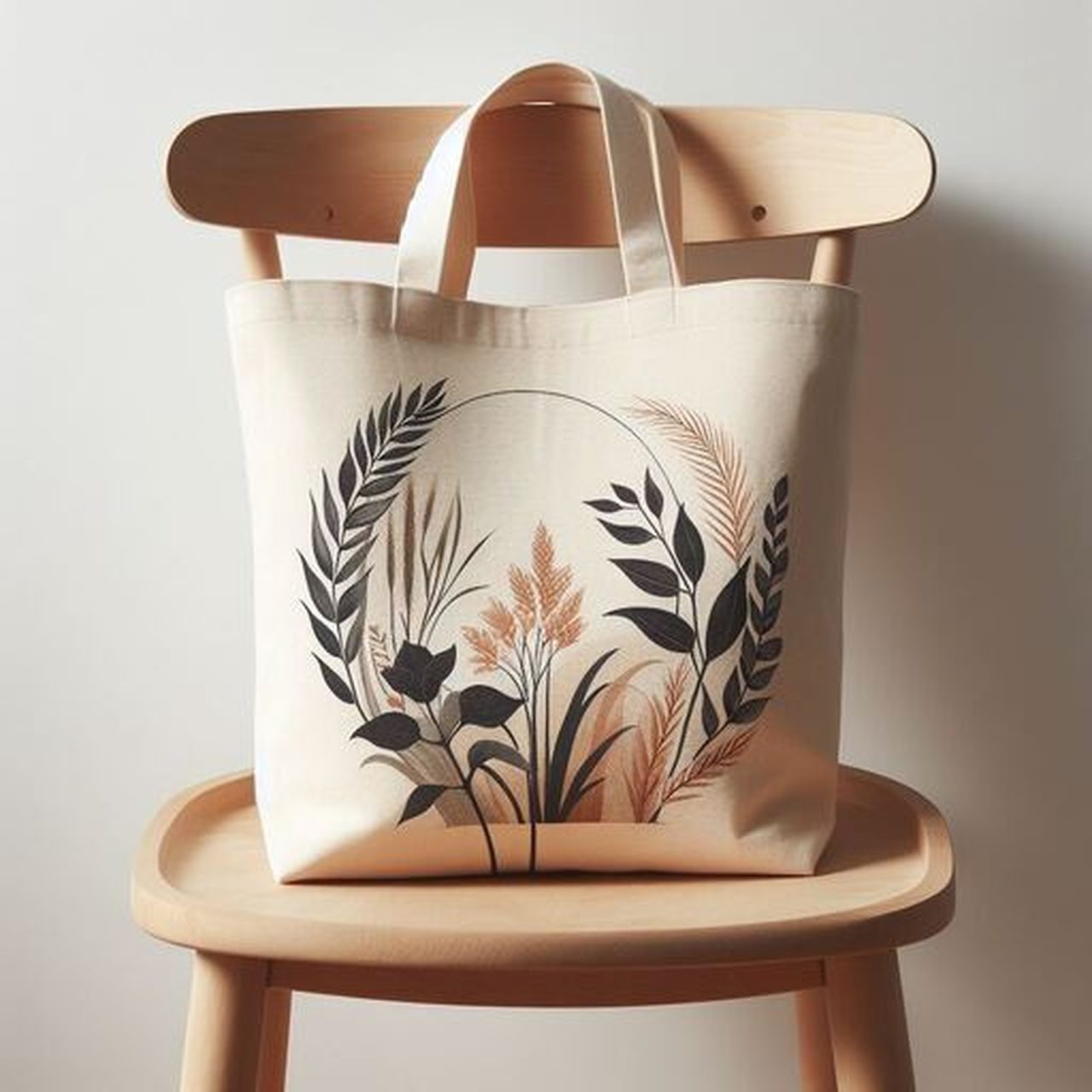 wooden-stool-with-floral-pattern-it-white-background